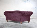 Oskar 3 Seat Chesterfield Sofa In Imperial Vintage Velvet