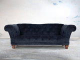 Oskar 3 Seat Chesterfield Sofa In Indigo Vintage Velvet
