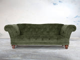 Oskar 3 Seat Chesterfield Sofa In Jade Vintage Velvet