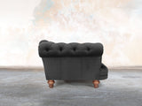 Oskar 3 Seat Chesterfield Sofa In Jet Black Lush Velvet