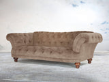 Oskar 3 Seat Chesterfield Sofa In Mocha Vintage Velvet