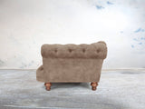 Oskar 3 Seat Chesterfield Sofa In Mocha Vintage Velvet