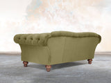 Oskar 3 Seat Chesterfield Sofa In Moss Lush Velvet