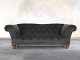 Oskar 3 Seat Chesterfield Sofa In Nickel Lush Velvet