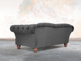 Oskar 3 Seat Chesterfield Sofa In Nickel Lush Velvet