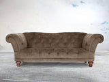 Oskar 3 Seat Chesterfield Sofa In Otter Vintage Velvet