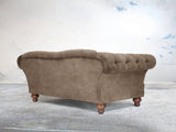 Oskar 3 Seat Chesterfield Sofa In Otter Vintage Velvet