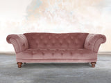 Oskar 3 Seat Chesterfield Sofa In Pink Lush Velvet