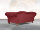 Oskar 3 Seat Chesterfield Sofa In Red Lush Velvet
