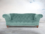 Oskar 3 Seat Chesterfield Sofa In Summer Mist Vintage Velvet