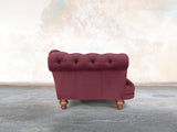 Oskar 3 Seat Chesterfield Sofa In Wine Lush Velvet