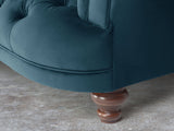 Oskar 4 Seat Chesterfield Sofa In Blue Lush Velvet