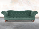 Oskar 4 Seat Chesterfield Sofa In Aqua Lush Velvet