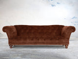 Oskar 4 Seat Chesterfield Sofa In Burnt Umber Vintage Velvet