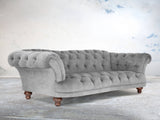 Oskar 4 Seat Chesterfield Sofa In Dove Vintage Velvet