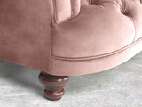 Oskar 4 Seat Chesterfield Sofa In Dusky Pink Vintage Velvet