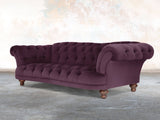 Oskar 4 Seat Chesterfield Sofa In Grape Lush Velvet