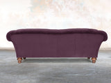 Oskar 4 Seat Chesterfield Sofa In Grape Lush Velvet