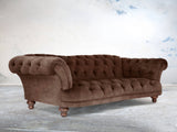 Oskar 4 Seat Chesterfield Sofa In Hickory Vintage Velvet