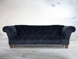 Oskar 4 Seat Chesterfield Sofa In Indigo Vintage Velvet