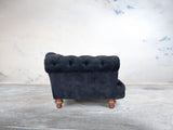 Oskar 4 Seat Chesterfield Sofa In Indigo Vintage Velvet