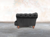 Oskar 4 Seat Chesterfield Sofa In Jet Black Lush Velvet