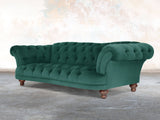 Oskar 4 Seat Chesterfield Sofa In Kingfisher Lush Velvet