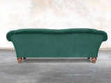 Oskar 4 Seat Chesterfield Sofa In Kingfisher Lush Velvet