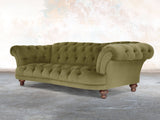 Oskar 4 Seat Chesterfield Sofa In Moss Lush Velvet