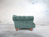 Oskar 4 Seat Chesterfield Sofa In Ocean Storm Vintage Velvet