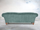 Oskar 4 Seat Chesterfield Sofa In Ocean Storm Vintage Velvet