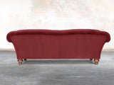 Oskar 4 Seat Chesterfield Sofa In Red Lush Velvet