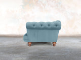 Oskar 4 Seat Chesterfield Sofa In Sky Lush Velvet