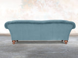 Oskar 4 Seat Chesterfield Sofa In Sky Lush Velvet