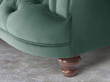 Oskar Chesterfield Chair In Aqua Lush Velvet
