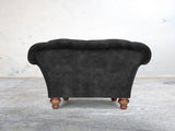 Oskar Chesterfield Chair In Black Cat Vintage Velvet