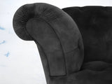 Oskar Chesterfield Chair In Black Cat Vintage Velvet