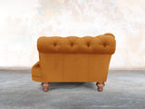 Oskar Chesterfield Chair In Burnt Orange Lush Velvet