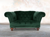 Oskar Chesterfield Chair In Dark Green Lush Velvet