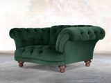 Oskar Chesterfield Chair In Dark Green Lush Velvet