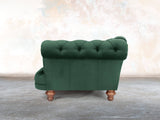 Oskar Chesterfield Chair In Dark Green Lush Velvet