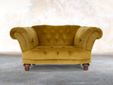 Oskar Chesterfield Chair In Golden Lush Velvet