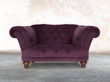 Oskar Chesterfield Chair In Grape Lush Velvet