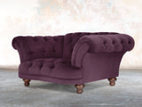 Oskar Chesterfield Chair In Grape Lush Velvet