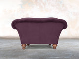 Oskar Chesterfield Chair In Grape Lush Velvet