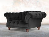 Oskar Chesterfield Chair In Jet Black Lush Velvet