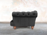 Oskar Chesterfield Chair In Jet Black Lush Velvet