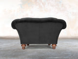 Oskar Chesterfield Chair In Jet Black Lush Velvet