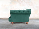 Oskar Chesterfield Chair In Kingfisher Lush Velvet