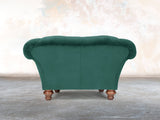 Oskar Chesterfield Chair In Kingfisher Lush Velvet